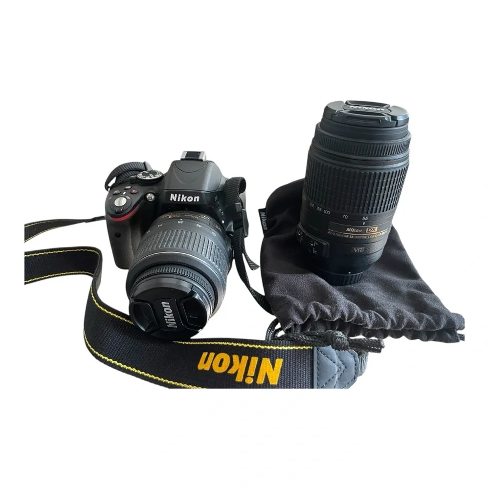 Nikon D5100 DSLR Camera Bundle with 18–55mm and 55–300mm Lenses + Accessories